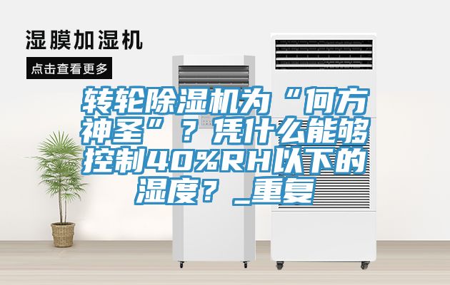 转轮蕾丝视频污污污为“何方神圣”？凭什么能够控制40%RH以下的湿度？_重复